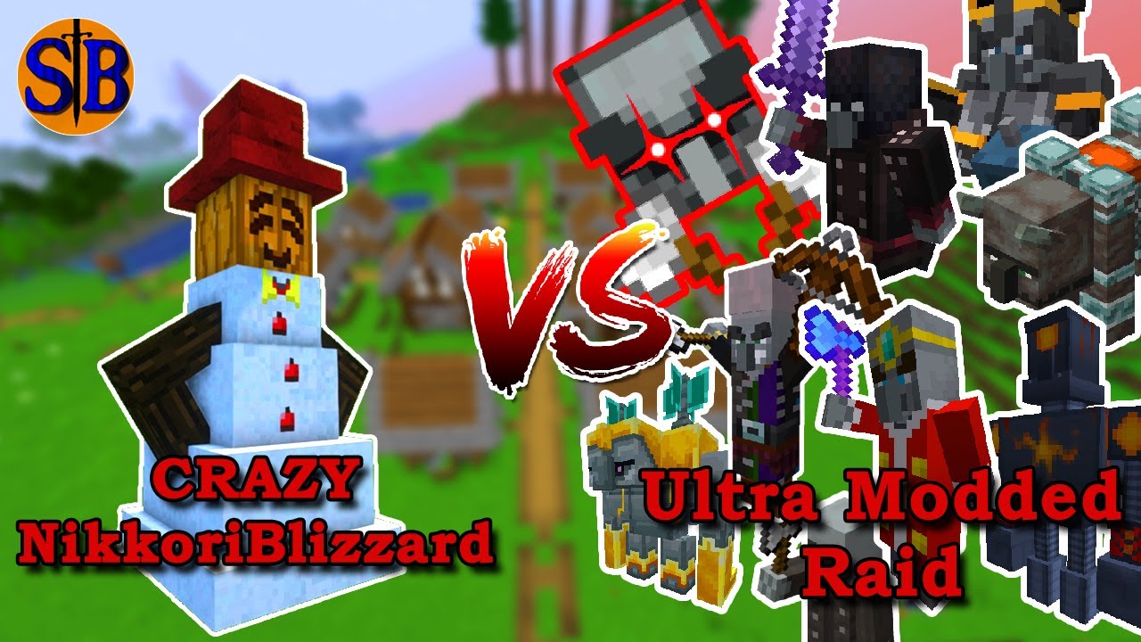CRAZYNikkoriBlizzard VS Ultra Modded Raid | Minecraft Mob Battle