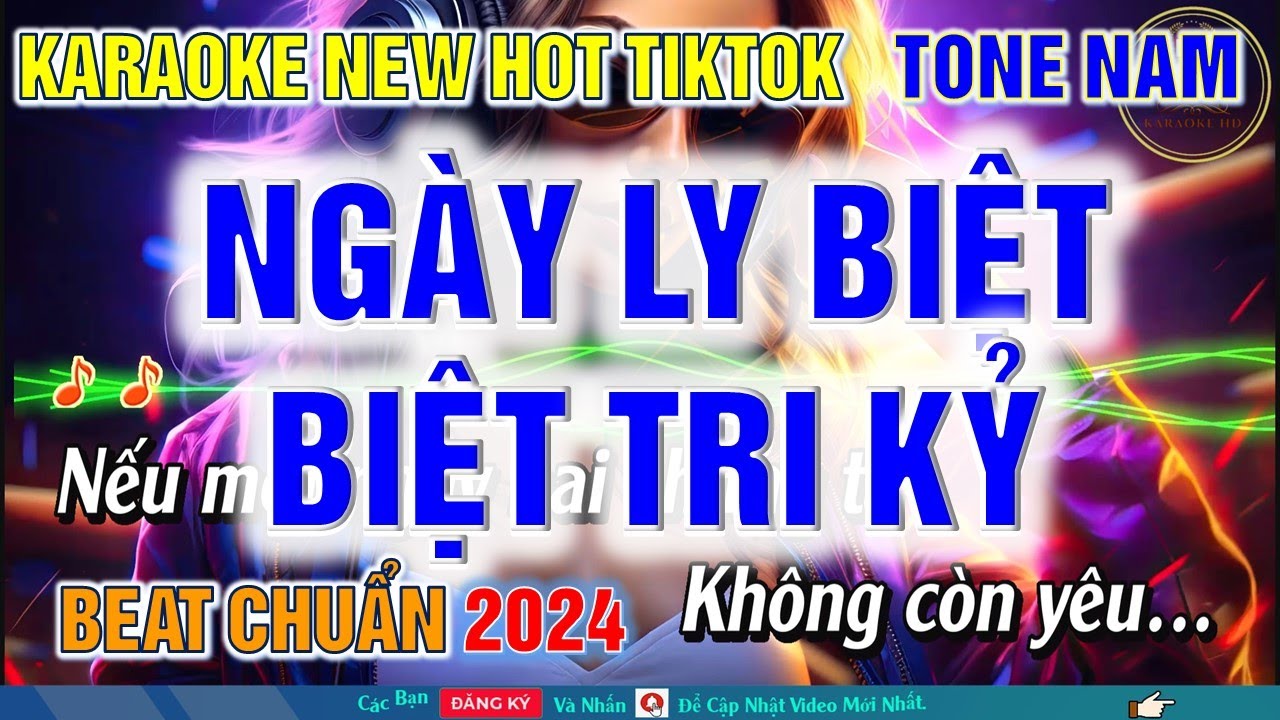 BIỆT TRI KỶ - NGÀY LY BIỆT KARAOKE TONE NAM - QUỲNH LADY | HOAI LINH KARAOKE HD
