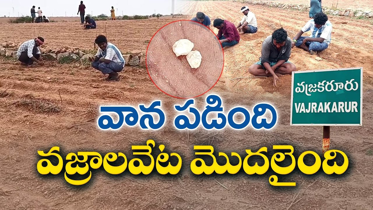 వాన పడింది.. వజ్రాల వేట మొదలైంది | Diamonds Hunt Begins In Vajrakarur After Rains | Anantapur Dist