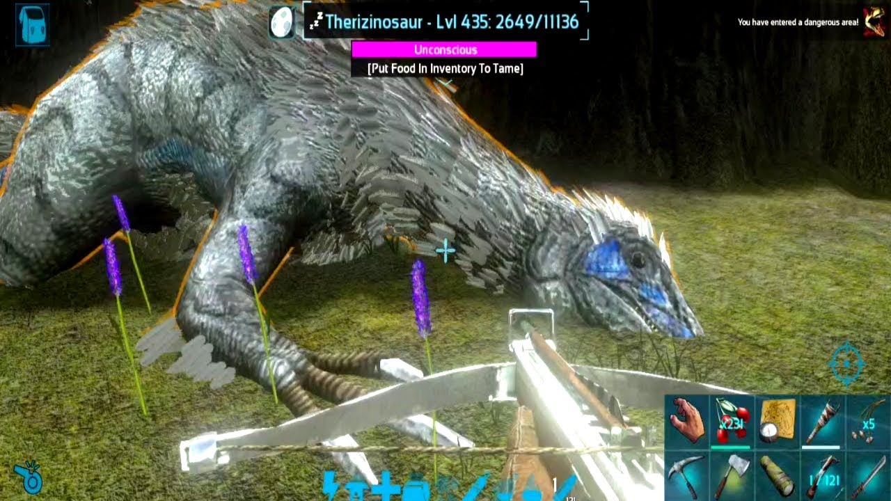 Ark Mobile Easy Therizinosaurus Taming | Redwood Hardcore-Brutal (Ep - 25)