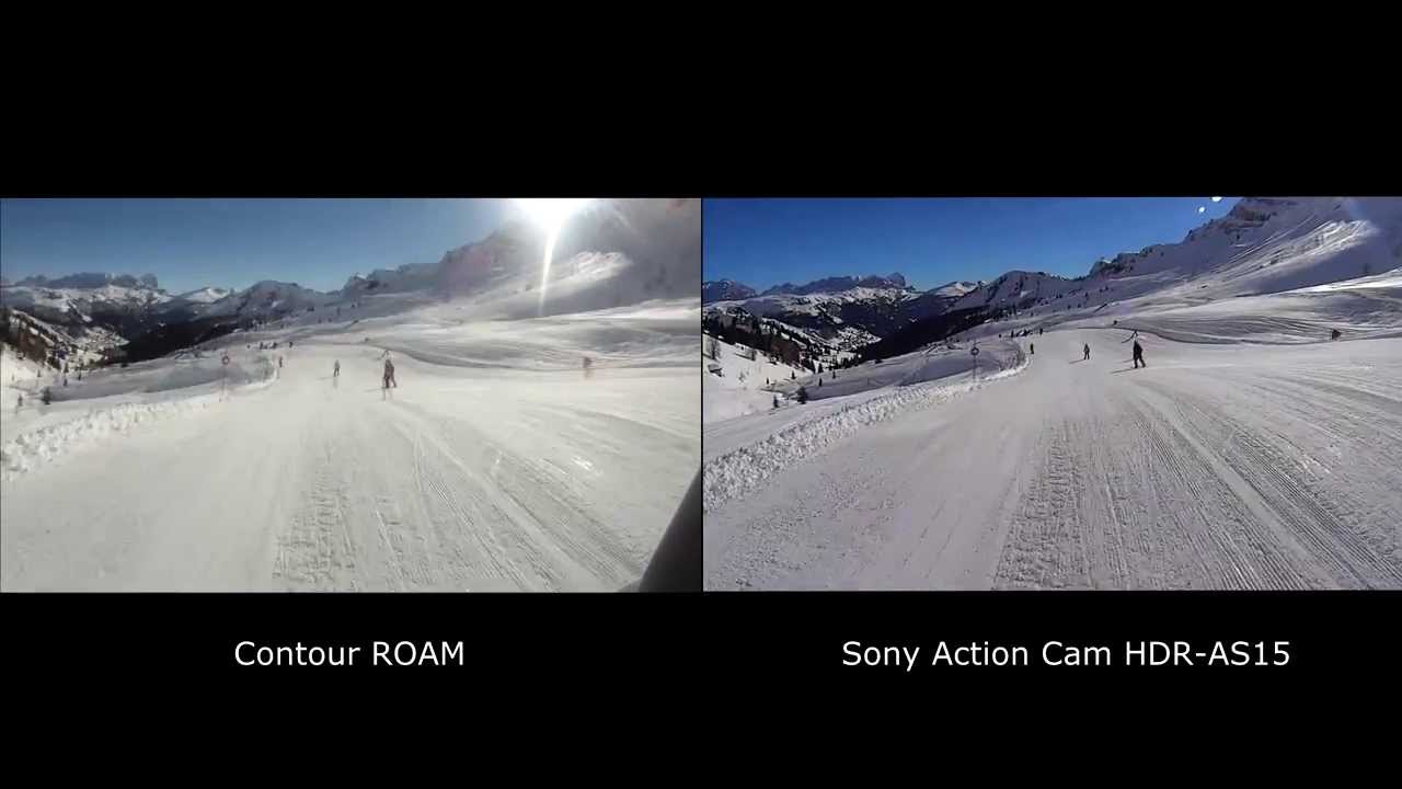 Comparison Contour ROAM vs Sony Action Cam HDR-AS15 lens 120o with stabilization