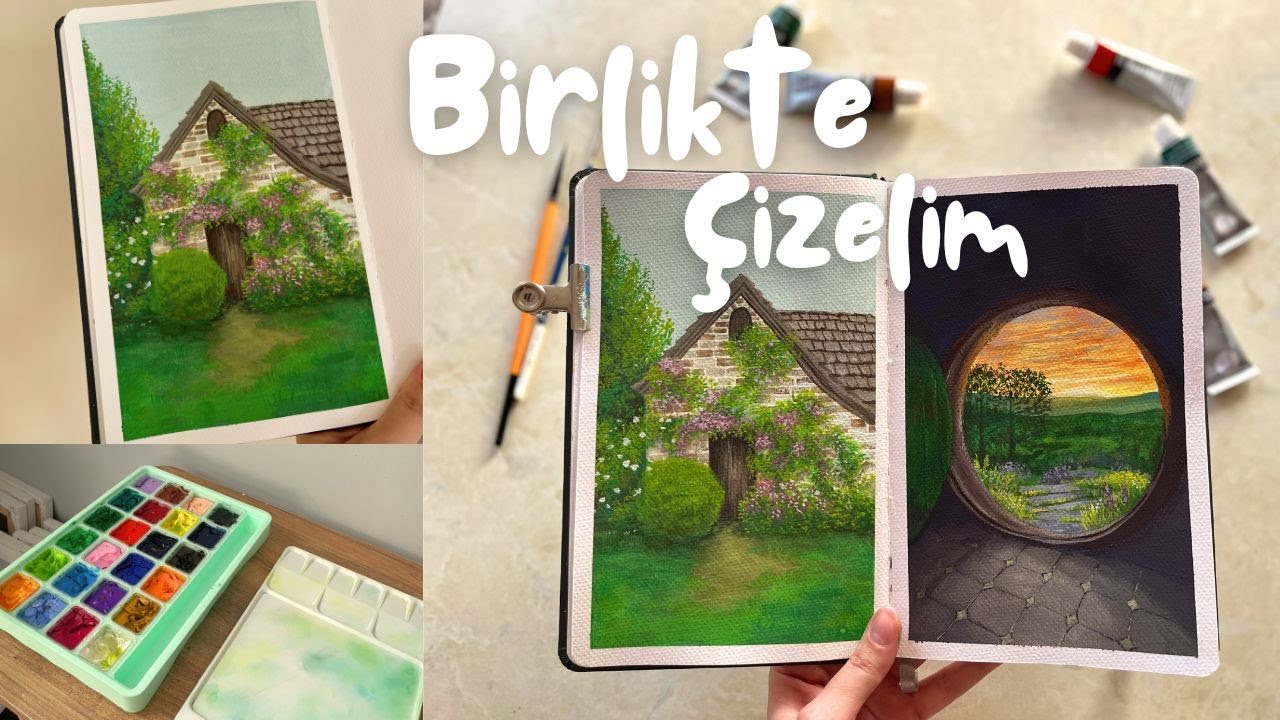 Birlikte Çizelim! Guaj Boya Nasıl kullanılır?/ Gouache Painting Step by Step