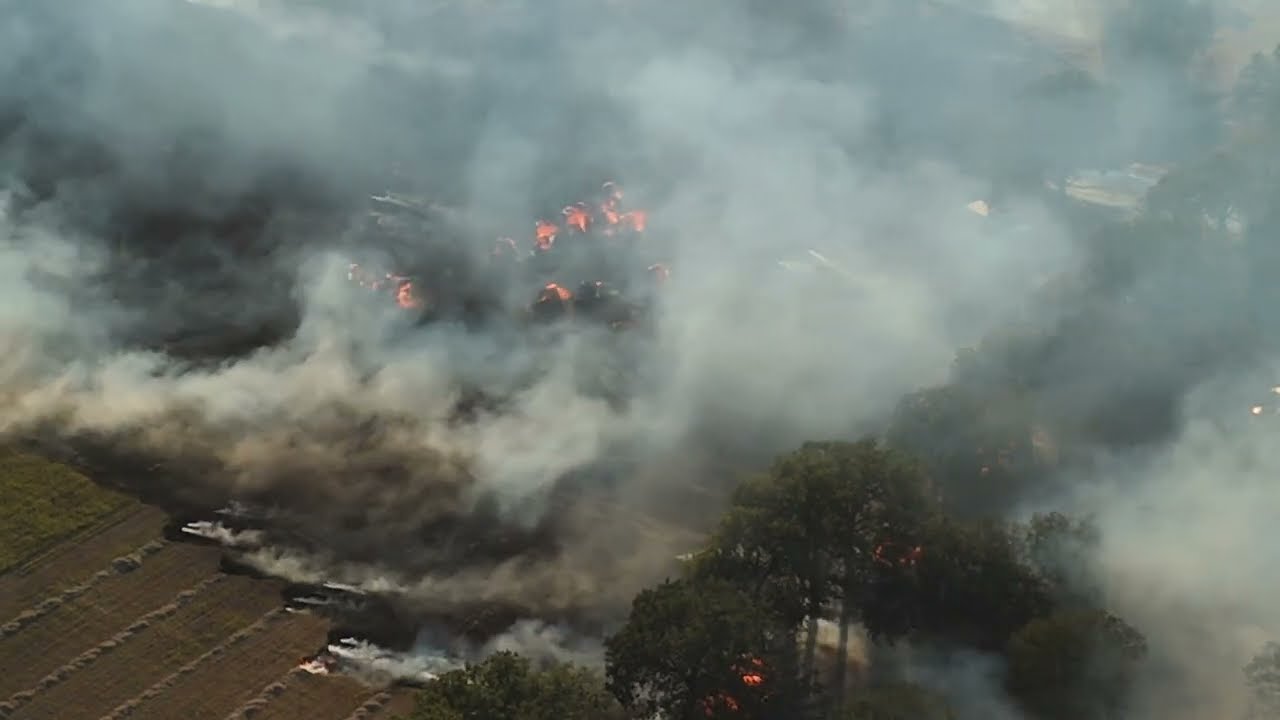11-4-2025 Wildland Grass, Tractor & Hay Fire. CR153 in Morgan Mill/ Erath County, Texas.
