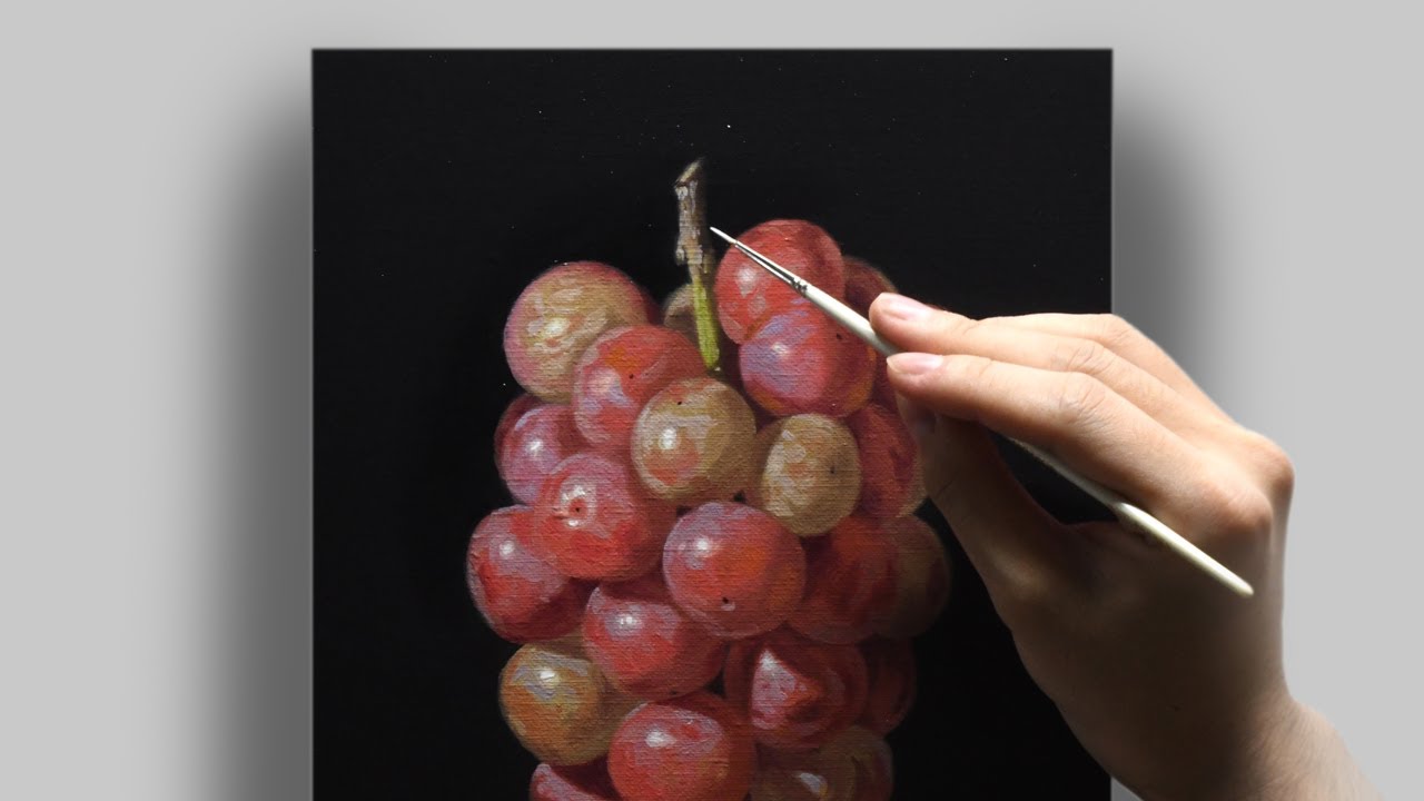 [油絵] 2時間40分で描くリアルな葡萄のメイキング | 描き方 | Oil Painting | -No.181