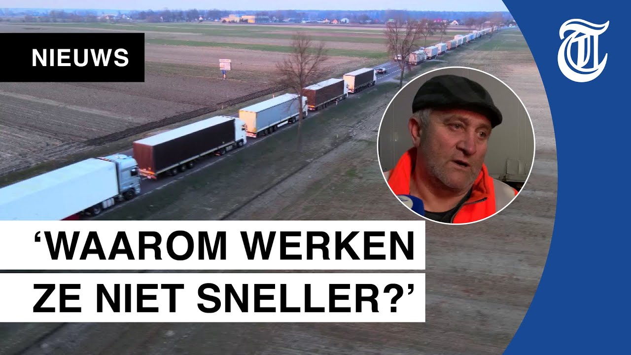 Truckers wachten al dagen voor Poolse grens: ‘Geen douche of toilet’