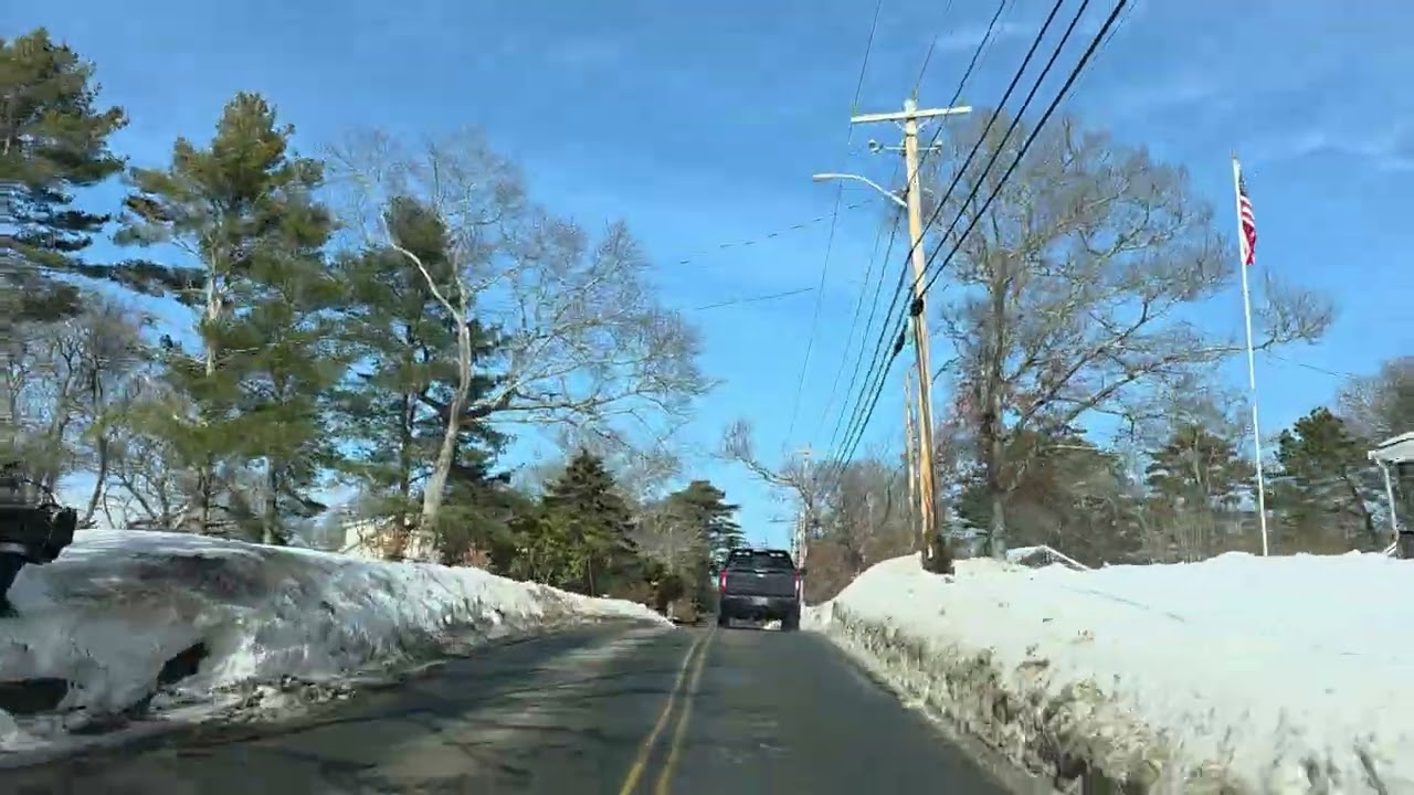 From good to sloppy. Bourne. Massachusetts post blizzard driving.