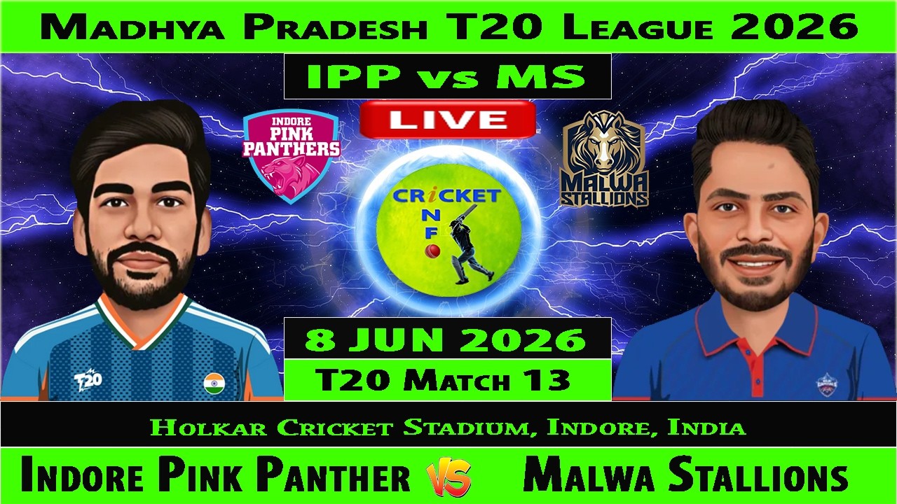Indore Pink Panthers vs Malwa Stallions | IPP vs MS | 13th T20 Match of Madhya Pradesh League 2026