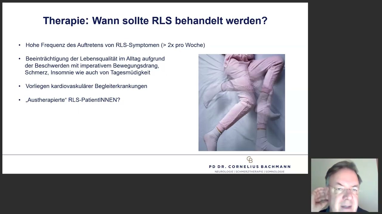 Webinar: Medikamentöse & nichtmedikamentöse Behandlung v. RLS | PD Dr. Cornelius Bachmann, Osnabrück