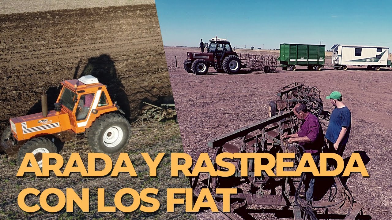 Tractores con  Arados y rastreando Todos LOS FIAT