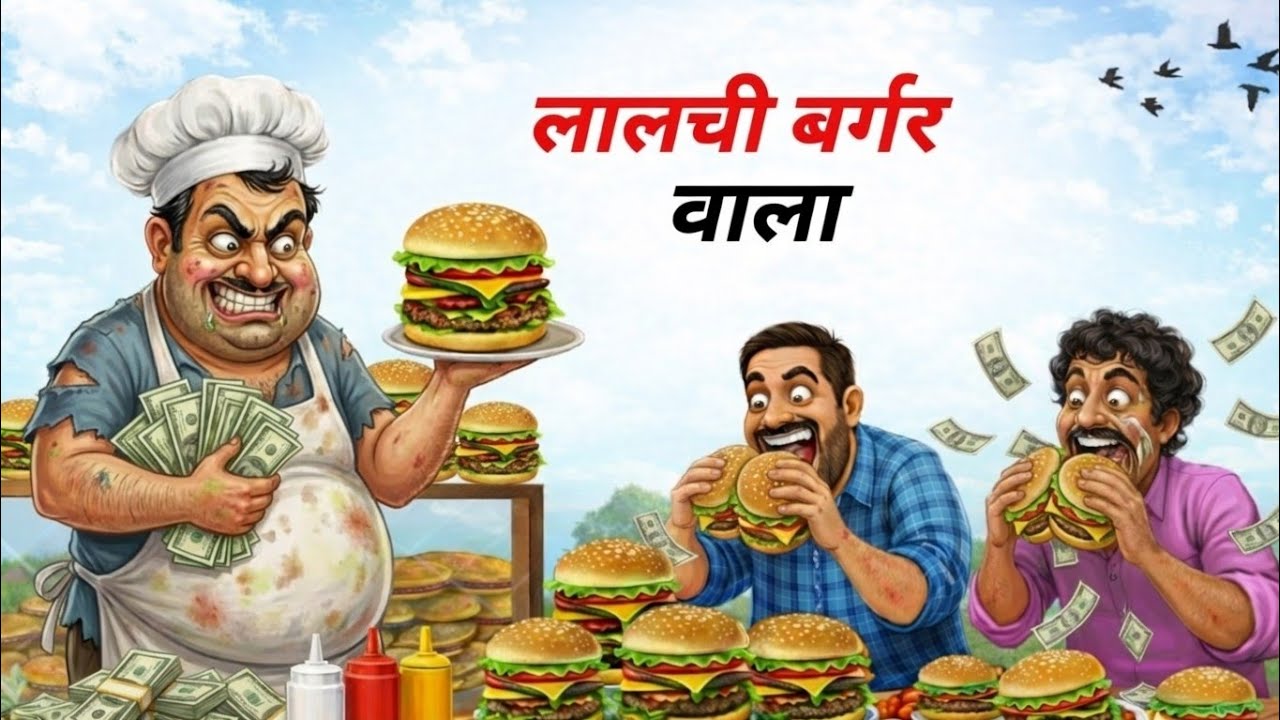 लालची बर्गर वाला | Street Food | Moral stories | Kahani | Hindi Kahani | Story | Hindi cartoon story