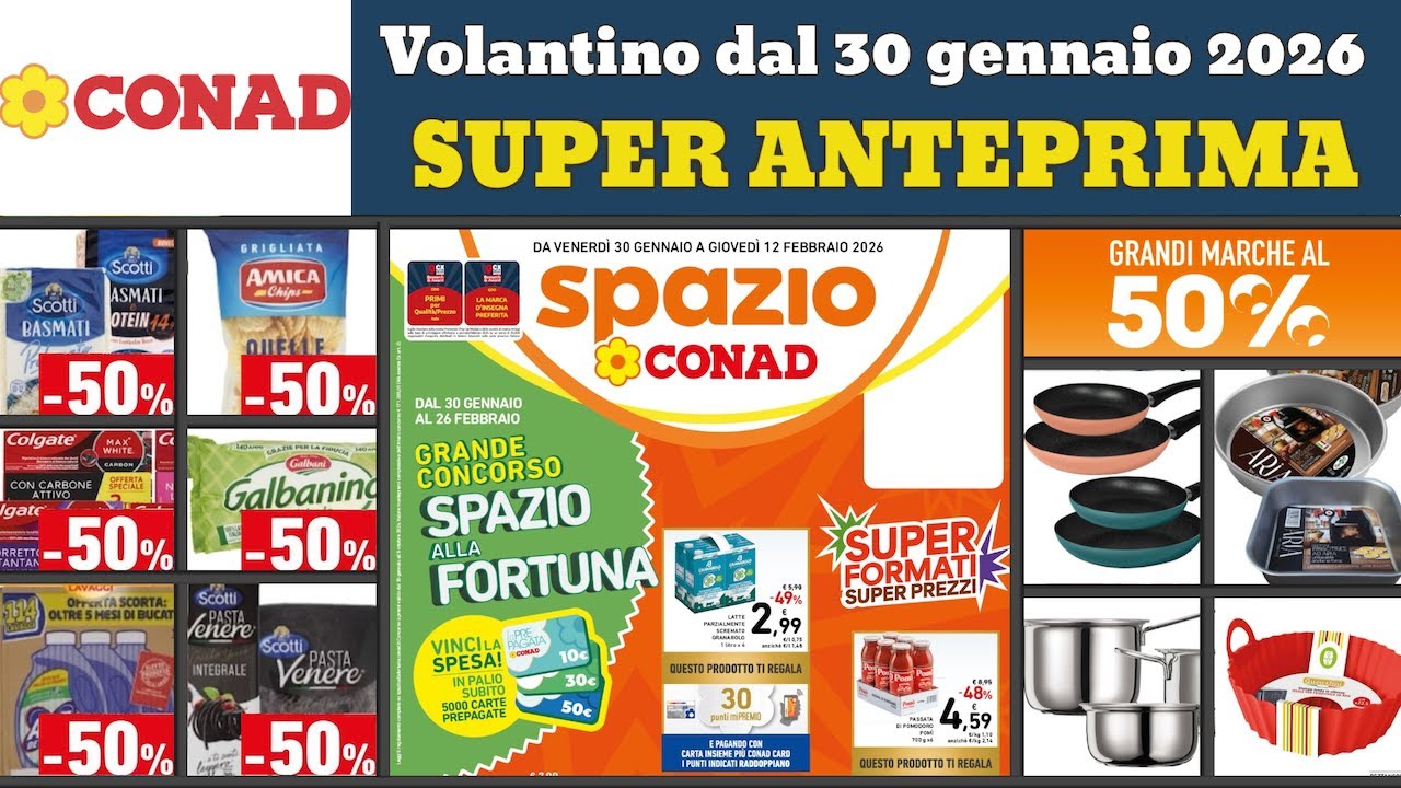 volantino spazio CONAD dal 30 gennaio 2026 ✅ #anteprima Sconti fino 40% 🔥 Offerte e promozioni