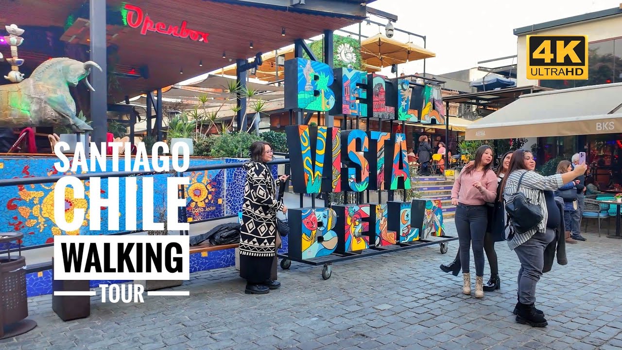 Bellavista Pio Nono em Santiago Chile Walking Tour | 4KWalk