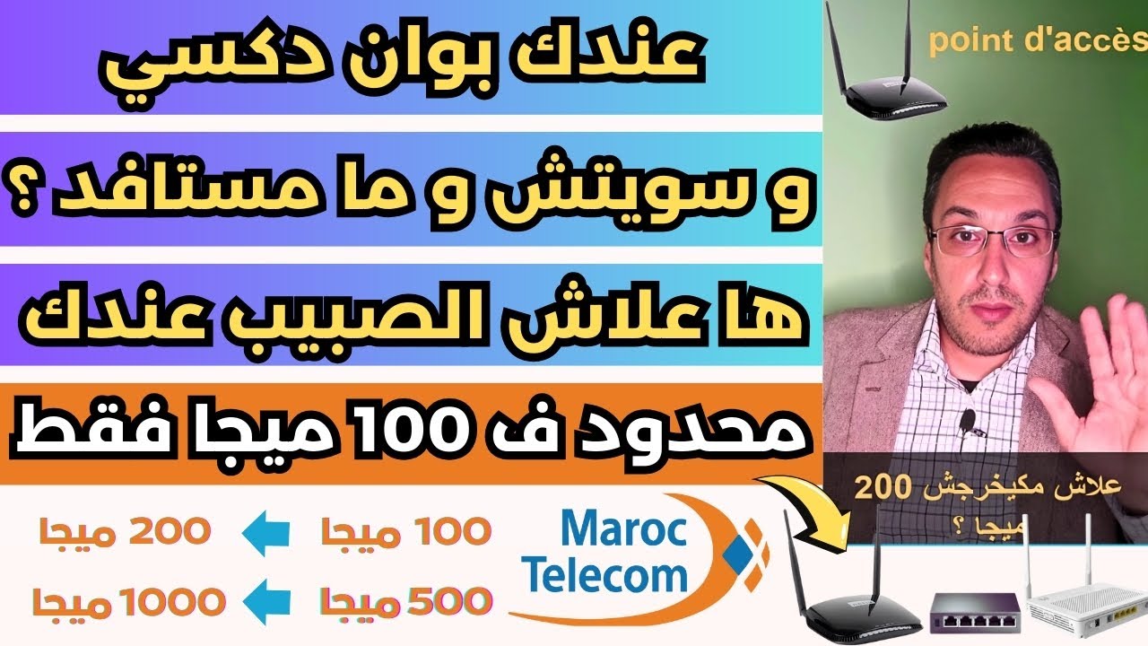 عندك بوان دكسي أو سويتش؟ ها علاش صبيب فيبروبتك عندك حدو 100ميجا رغم دوبلاج اتصالات المغرب !