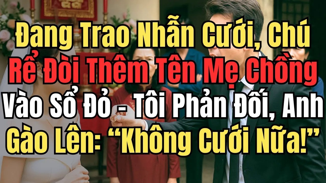 Đang Trao Nhẫn Cưới, Chú Rể Đòi Thêm Mẹ Chồng Vào Sổ Đỏ – Tôi Phản Đối, Anh Gào： “Không Cưới Nữa!”