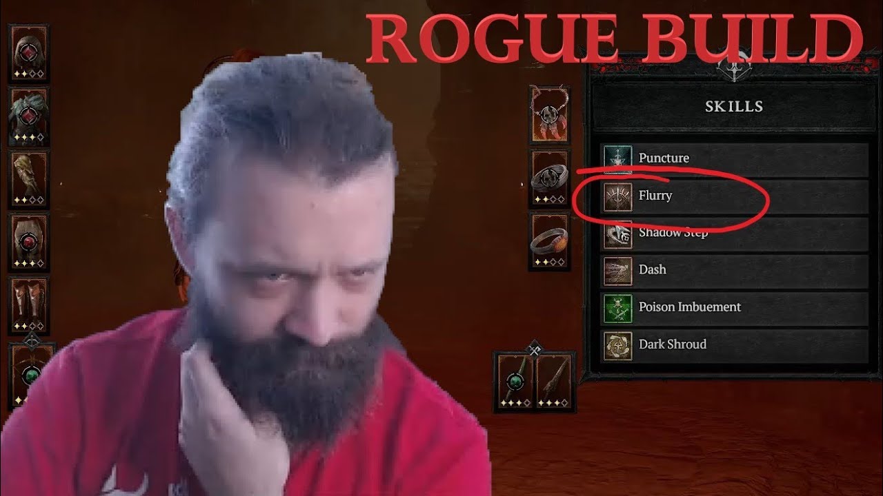 D4 Łotrzyk Rogue HC Flurry STUN  build + DĘTECZKA👹
