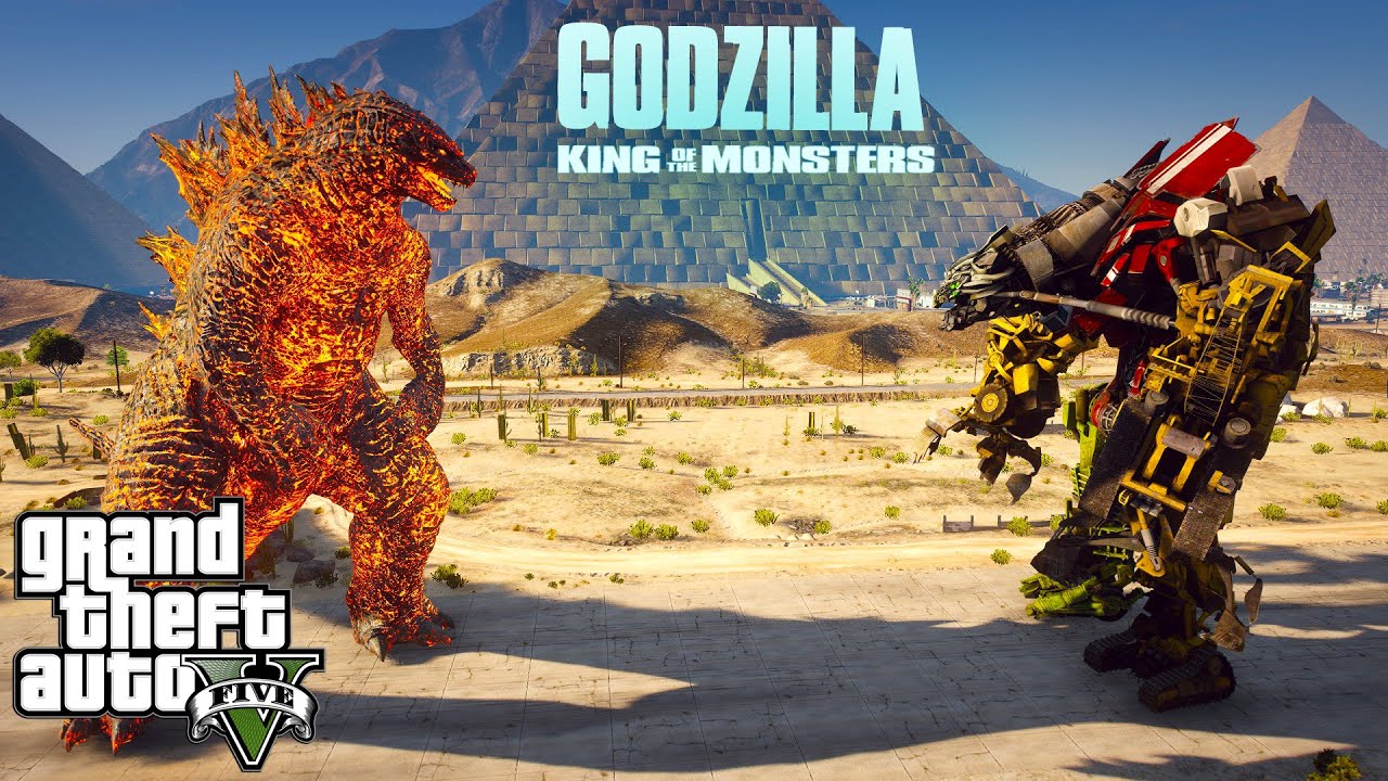 Nuclear Godzilla Vs Devastator Transformer (GTA V Mods)