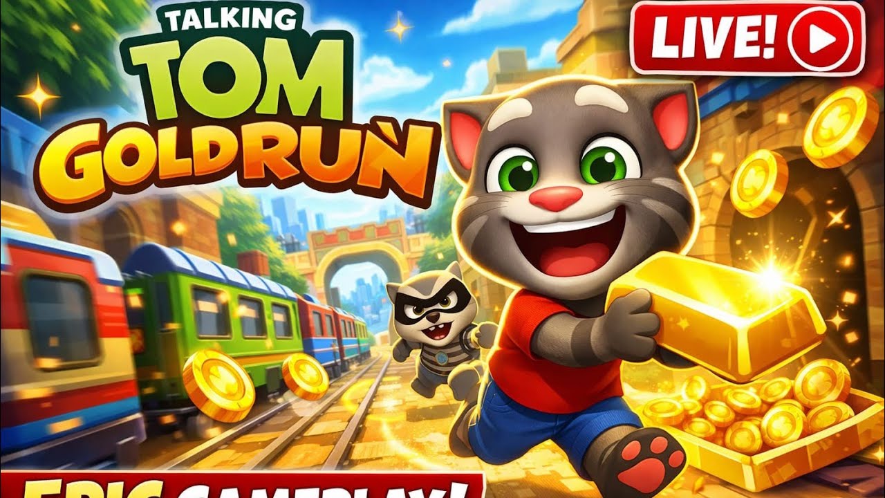 🔴Live Talking Tom Daily  is fun challenge crazy coin Rush😜#talkingtom#funny#cat