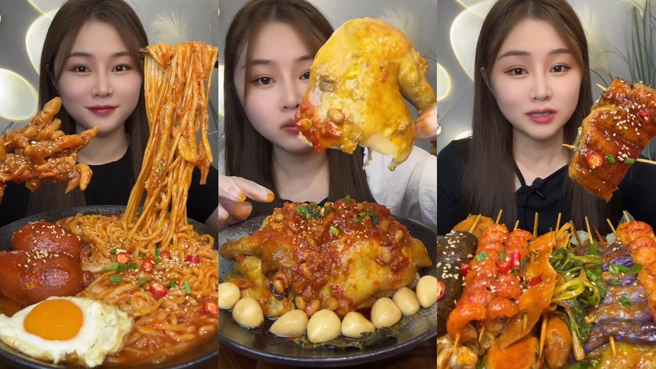 Chinese Food Asmr/ Mukbang Eating Show | Soslu Çin Yemekleri Yeme🌶 🥵😋