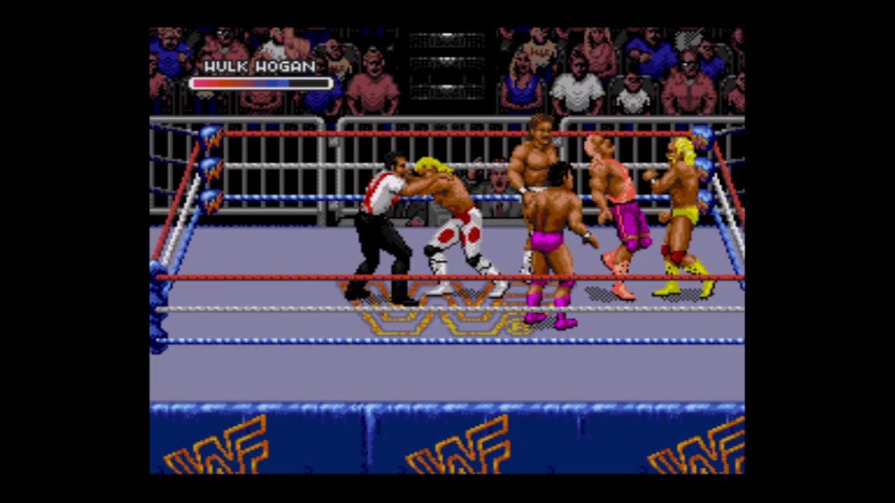 WWF Royal Rumble 1993 Full Rumble Match (Video Game) - Sega Genesis / Mega Drive