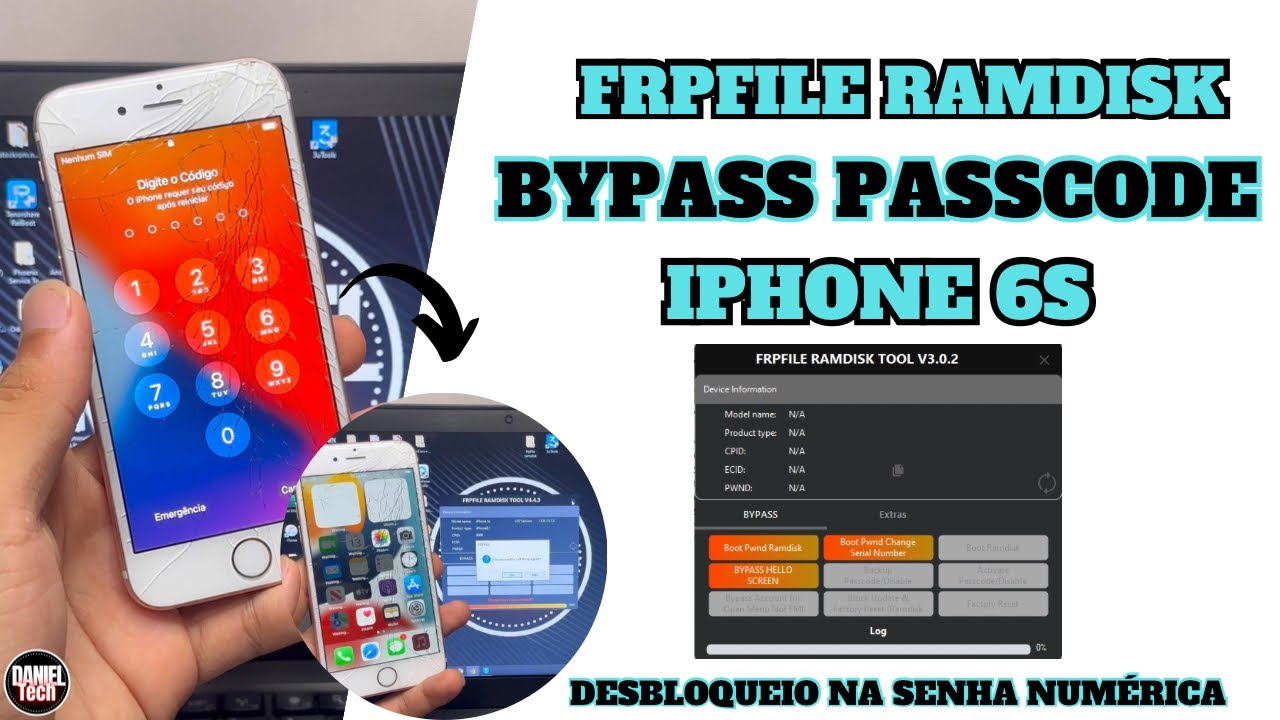 Como remover iCloud na senha numérica, inativo ou indisponível / bypass passcode (FRPFILE)  em 2024
