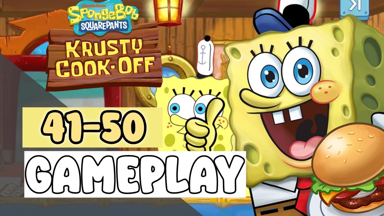 WET NOODLE ISLAND IN THE SKY Level 41-50 - SpongeBob: Krusty Cook-Off - Gameplay Walkthrough