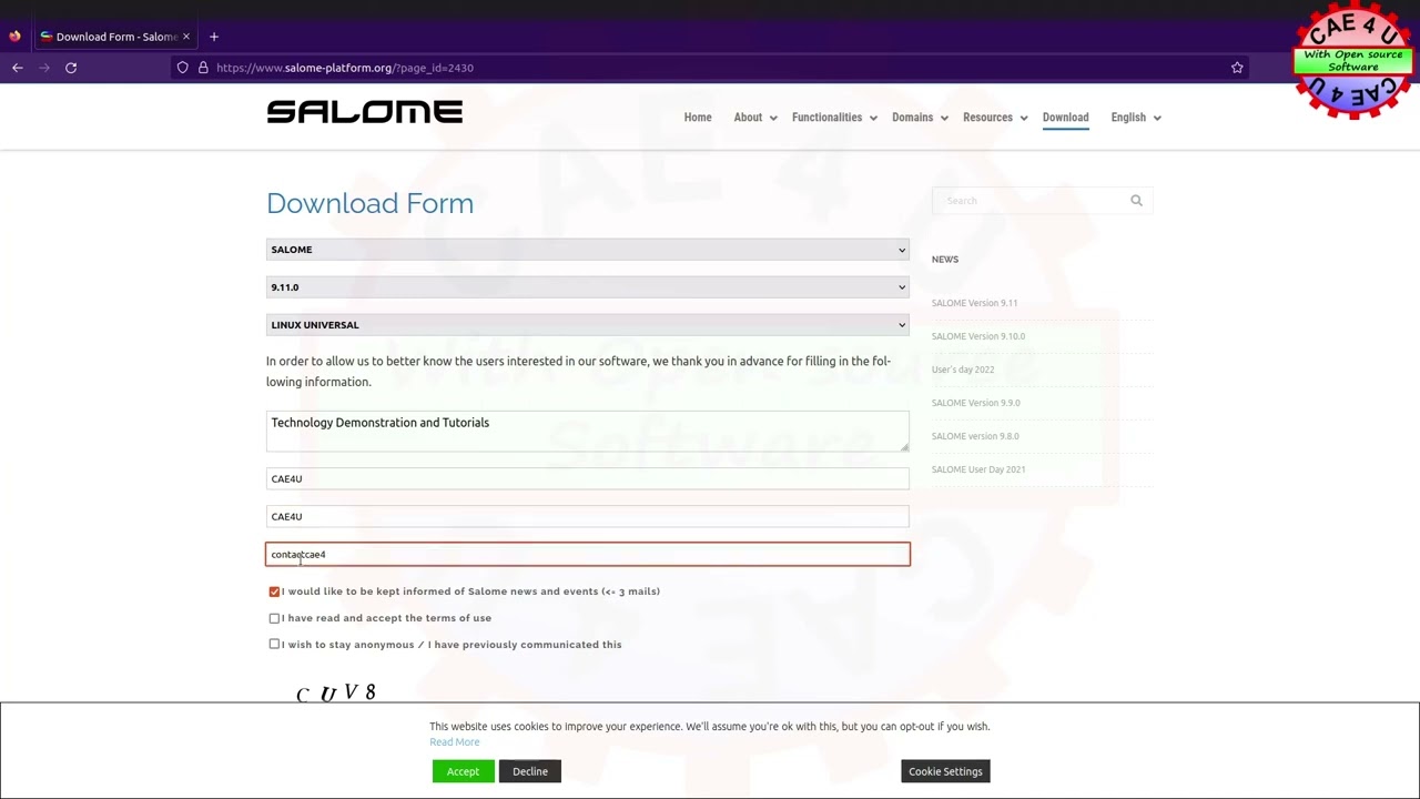 How to download and use SALOME 9.11 on Ubuntu 20.04 || CAE4U || Open Source Software