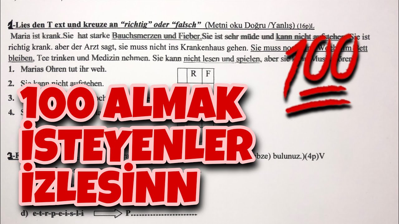 10.Sınıf Almanca 2.Dönem 2.Yazılı