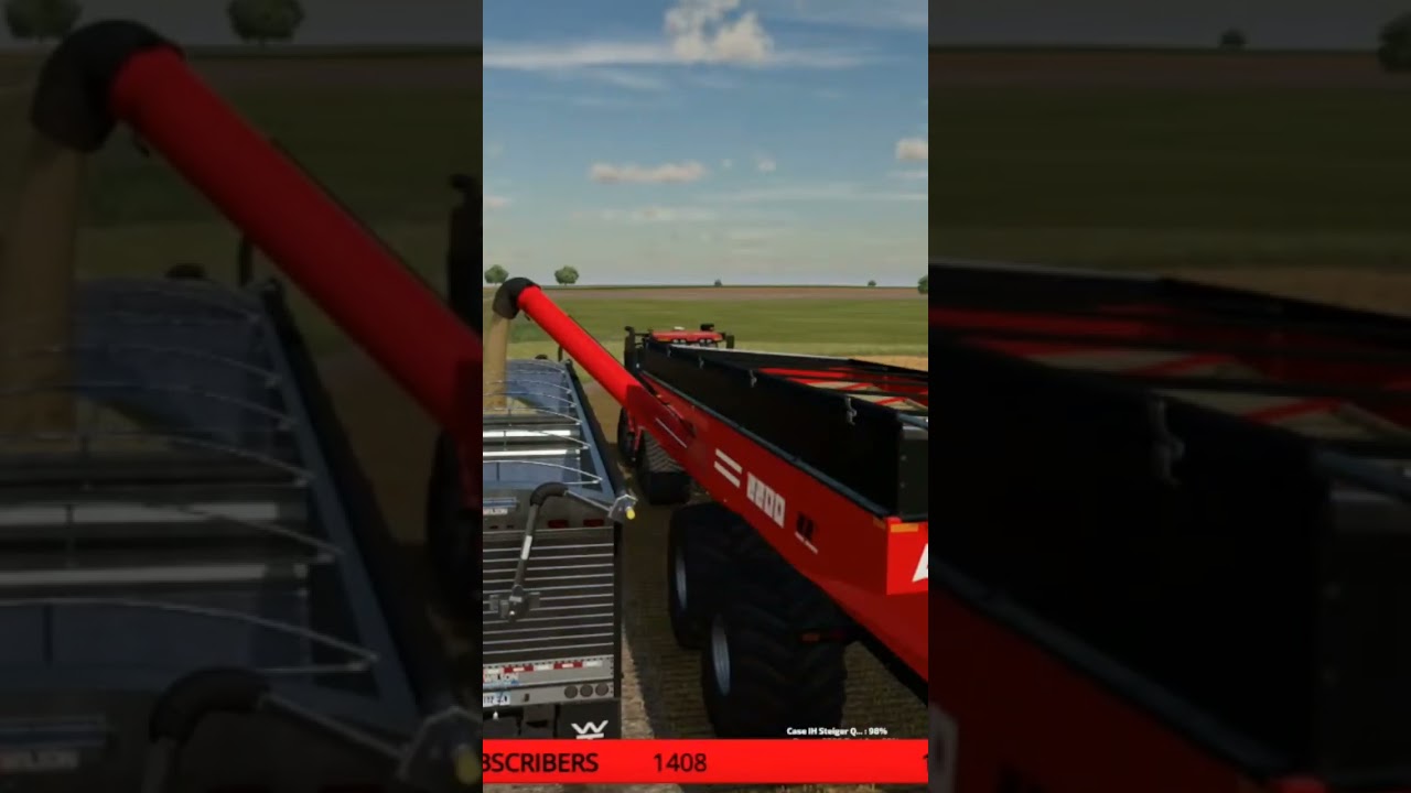 Welker Farms - Harvesting Oats - Case Quadtrac - Demco grain cart - Farming Simulator
