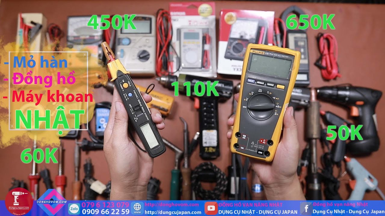 Đồng hồ vạn năng Nhật 450k, mỏ hàn Nhật bãi 60k, máy khoan bãi Nhật 100k