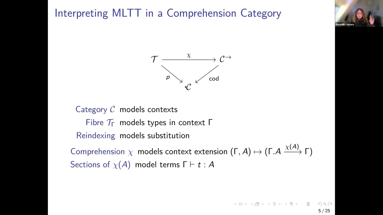Benedikt Ahrens, A type theory for comprehension categories