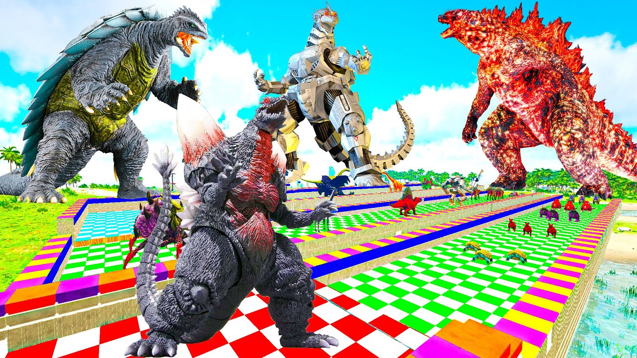 Godzilla Spiderman vs Superman T-Rex & Indominus Rex | EPIC Jurassic World Dinosaur Battle!