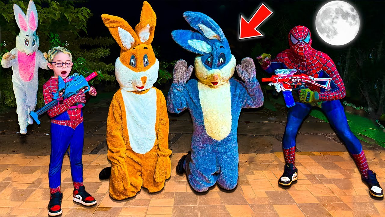 O COELHO MALVAD&Atilde;O - VAMOS DERROTAR OS COELH&Otilde;ES! SPIDERMAN VS OS COELHOS! - Parte 4