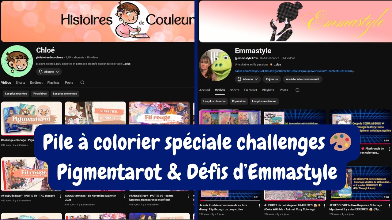 Pile à colorier spéciale challenges 🎨 Pigmentarot & Défis d’Emmastyle