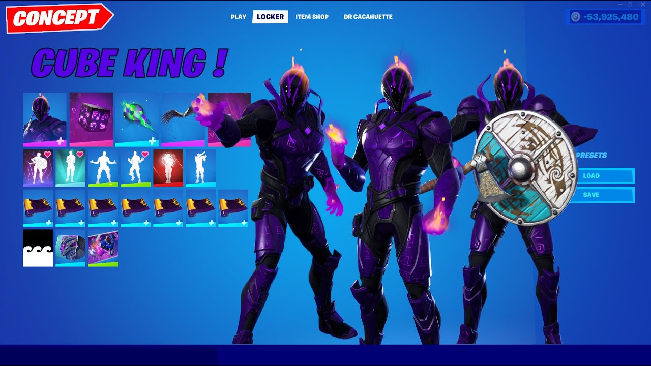 Fortnite CUBE KING Reactive Skin (As Seven Member) Showcase ! - Origin Skin Concept