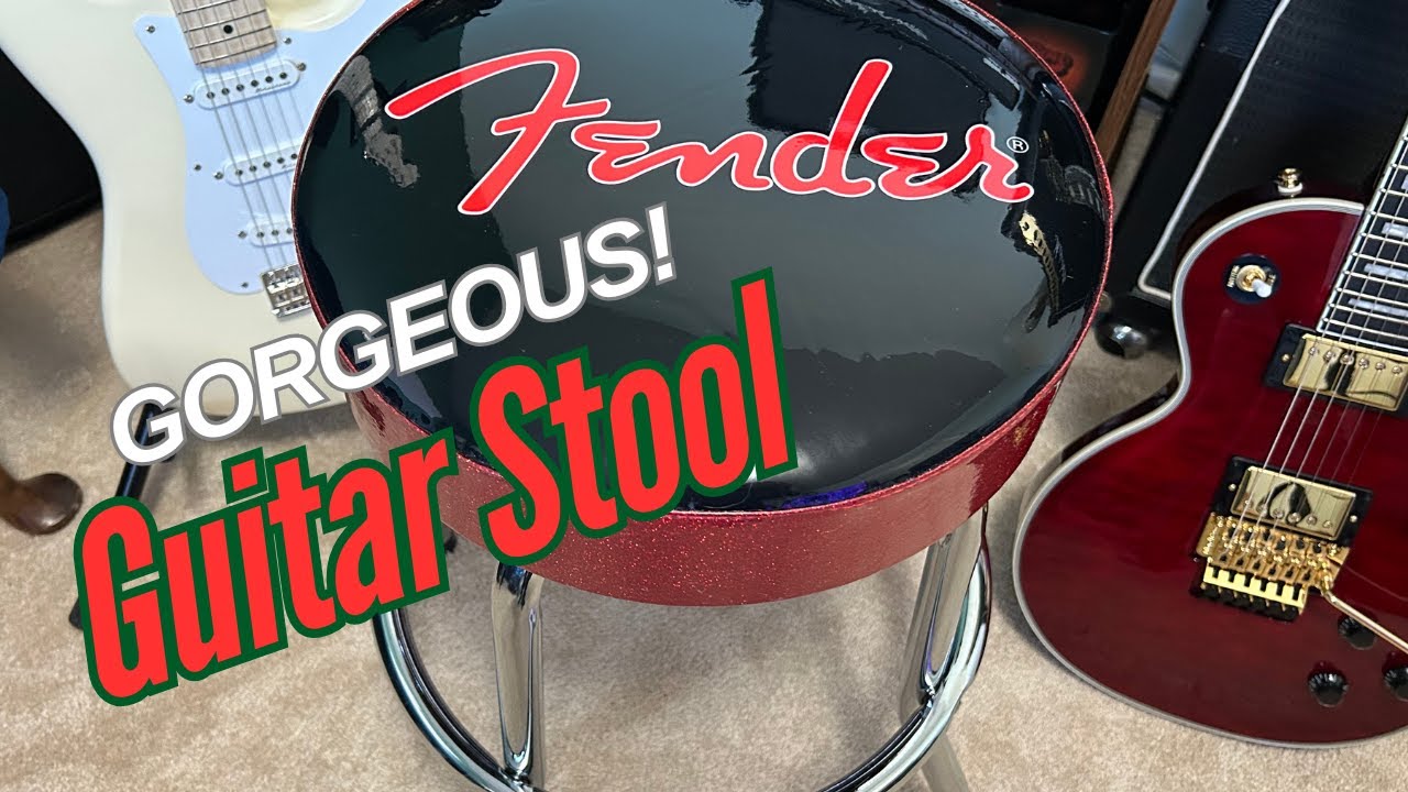 The Fender Red Sparkle Swivel Guitar Stool Review  | Gorgeous Bar Stool For Guitar Lovers