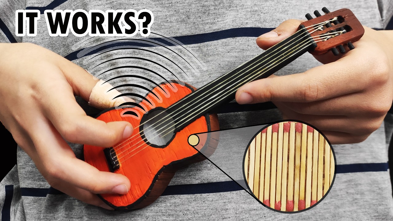 Я собрал самую маленькую в мире гитару из спичек 🎸