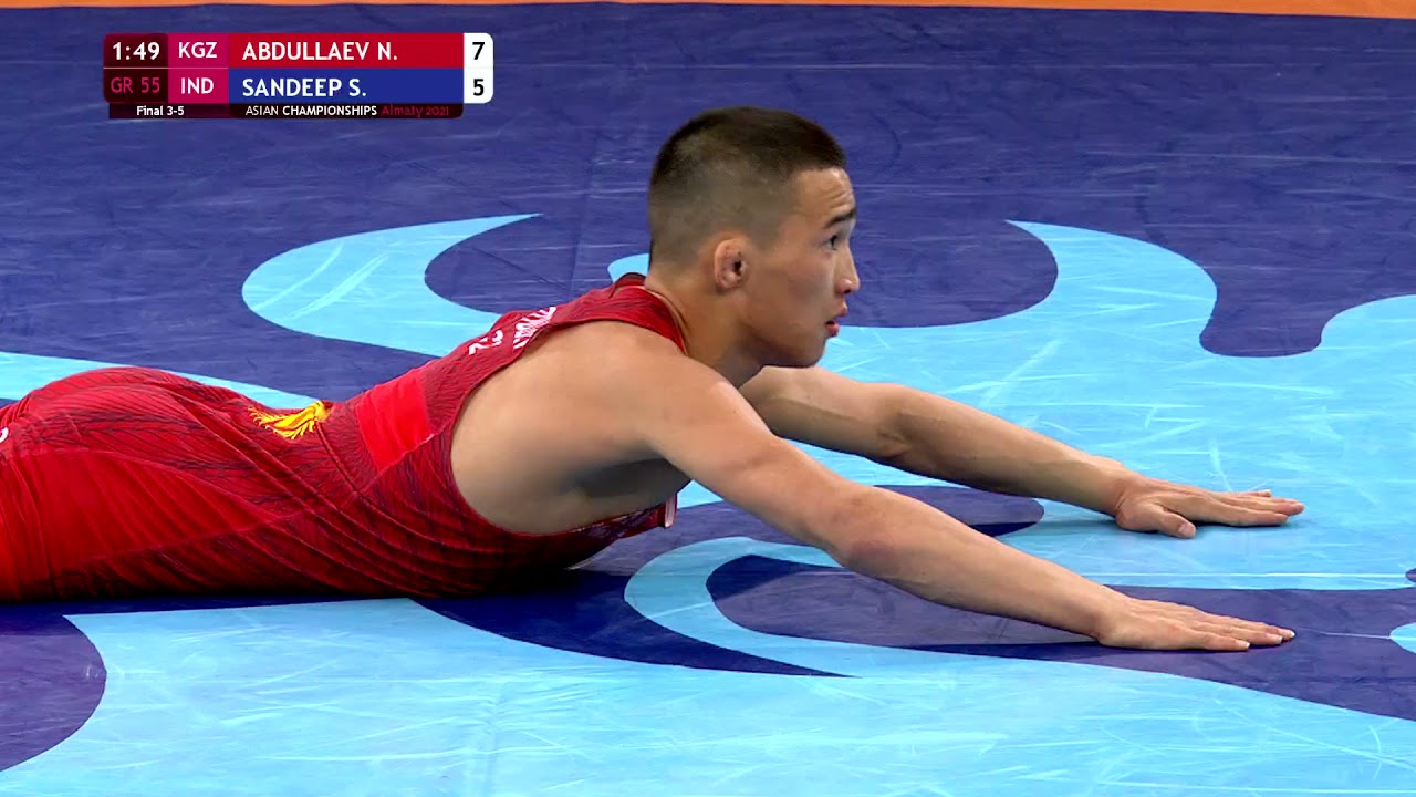 BRONZE GR - 55 kg: N. ABDULLAEV (KGZ) v. S. SANDEEP (IND)
