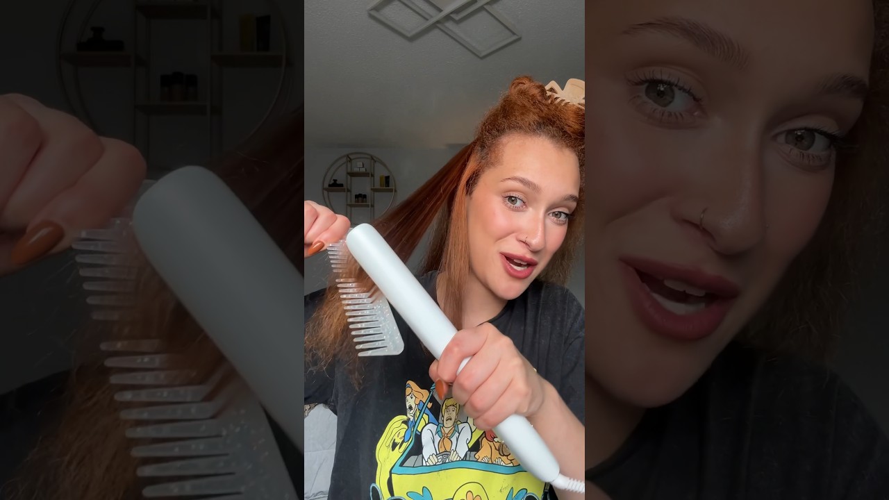 STRAIGHTENING MY CURLY HAIR!! #curlytostraight