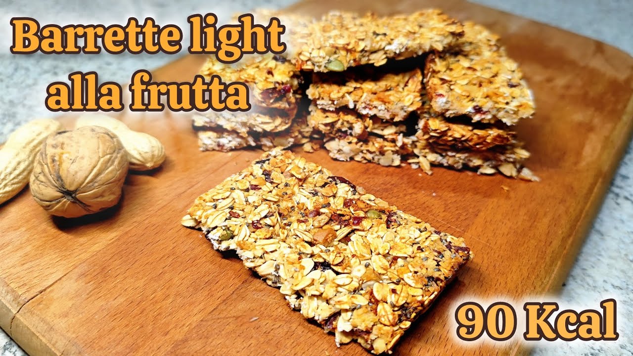 Barrette Light alla frutta 🥜 (Solo 90 kcal!) Ricetta sana veloce e golosa💪🏻