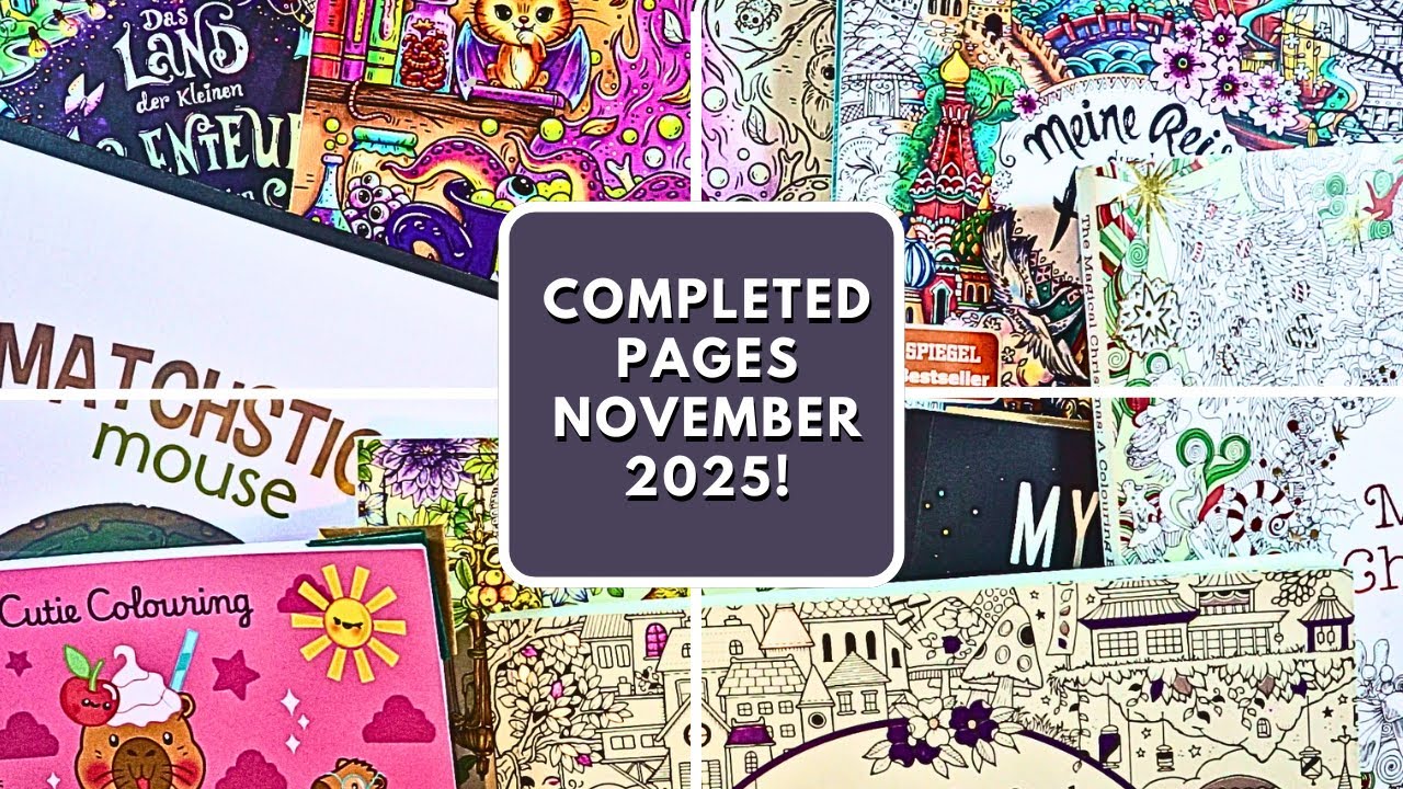 Completed Pages November 2025 Adult Colouring