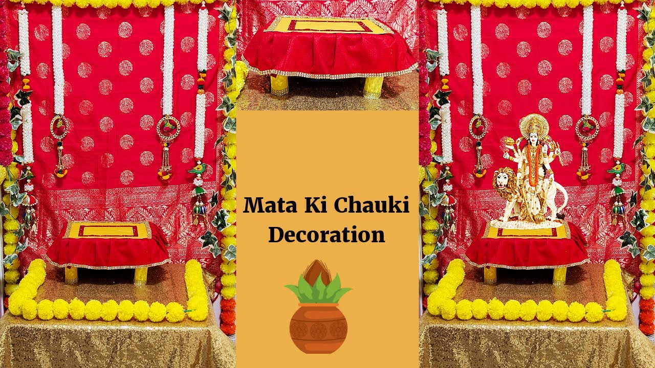 Navratri Decoration Ideas | Mata ki Chauki Decoration Ideas | Navratri Crafts | दुर्गा पूजा डेकोरेशन