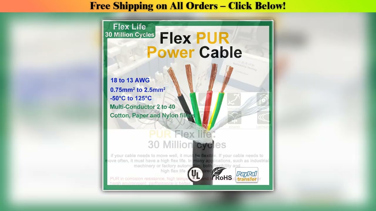 Osłona poliuretanowa PUR Power Flex Chain Cable 14/16/18/20/24/26Core odporna na zginanie, olej i korozję