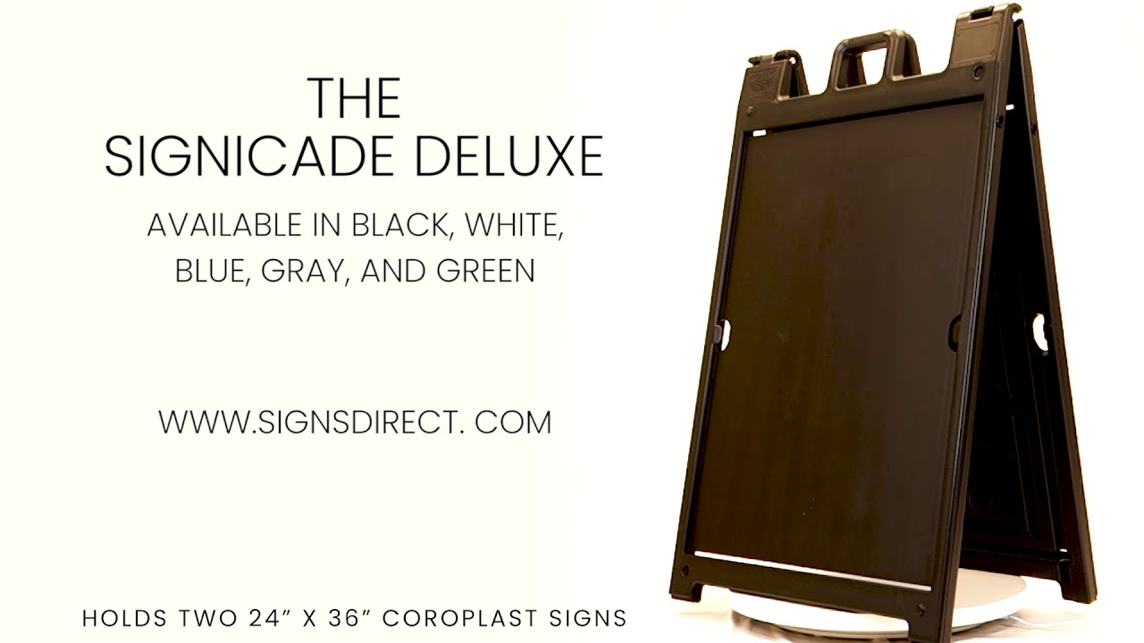 BLACK Plasticade PORTABLE SANDWICH BOARD STYLE A-FRAME Signicade Deluxe 140 FROM SIGNS DIRECT