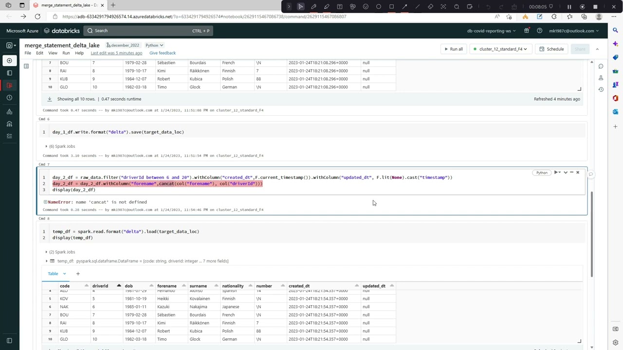 AzDatabricks # 25:-How to Upsert data in delta table using merge statements