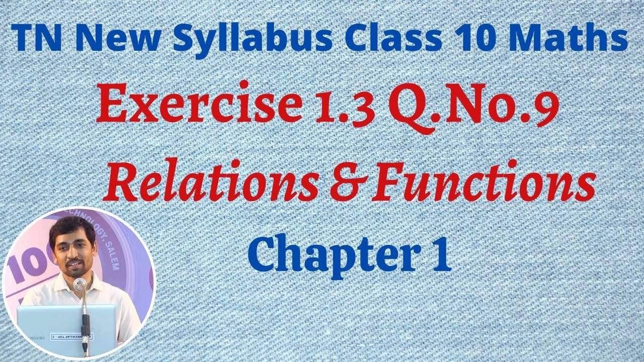 TN New Syllabus 10th Maths  Chapter 1 Relations And Functions Exercise 1.3 Sum 9