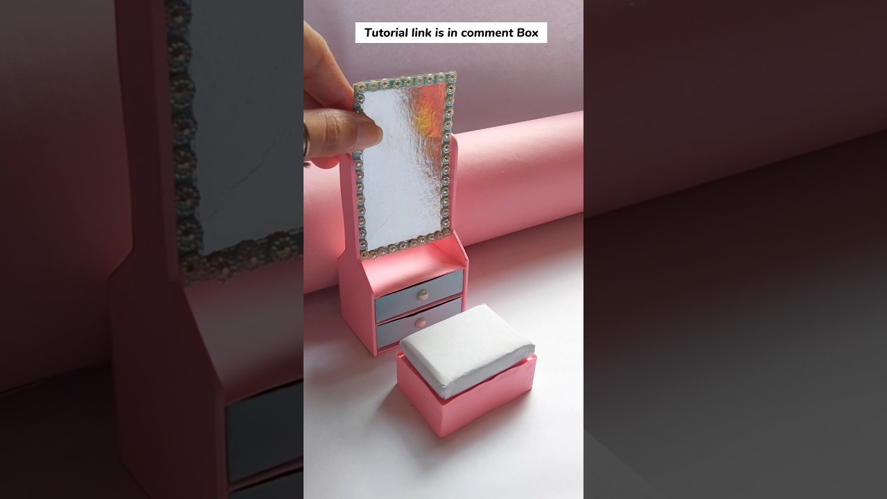 DIY miniature Dressing table 😱😮 #diy #miniature #shorts #art diy paper craft