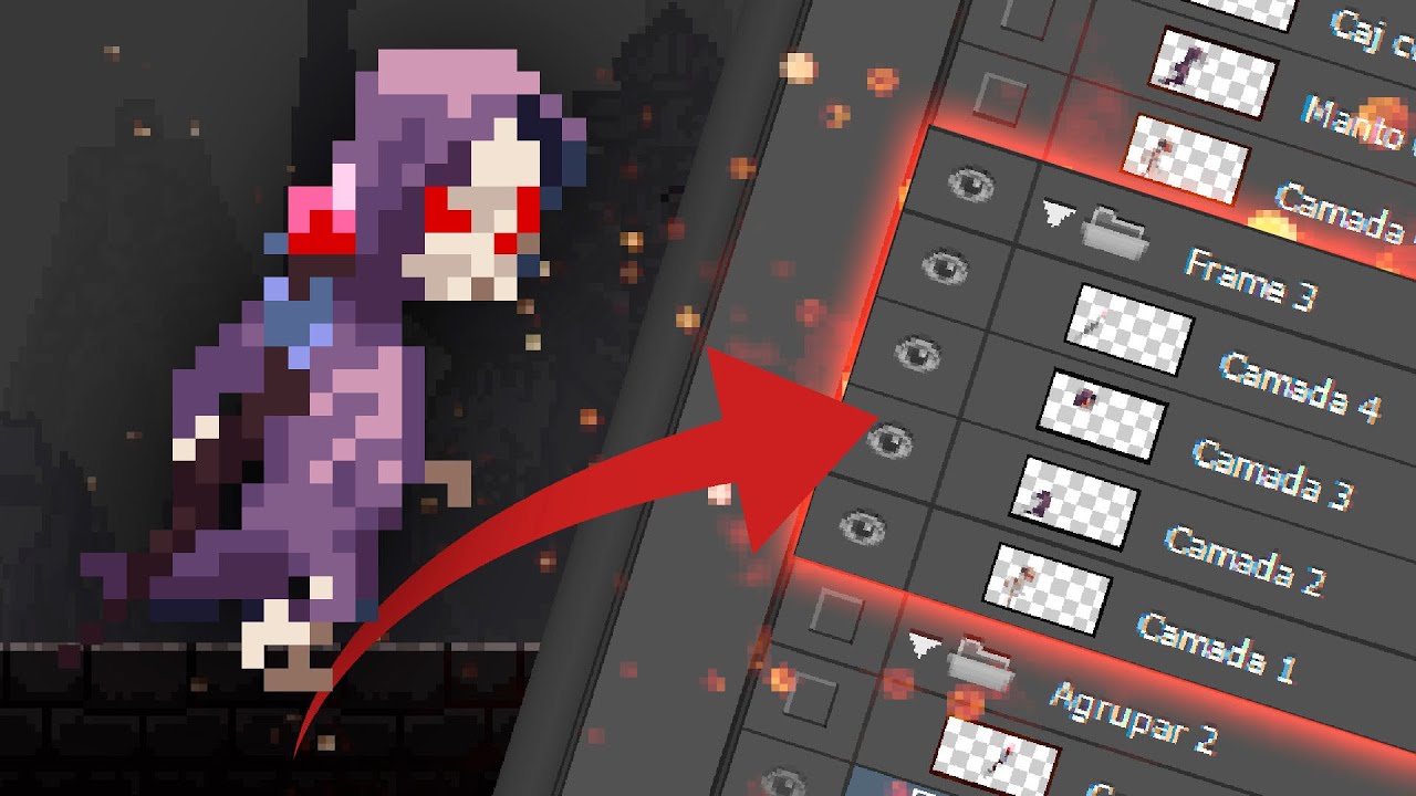 Aula 78 - SUPER DICA DE ANIMA&Ccedil;&Atilde;O no Mago Caveira Andando (PIXEL ART)