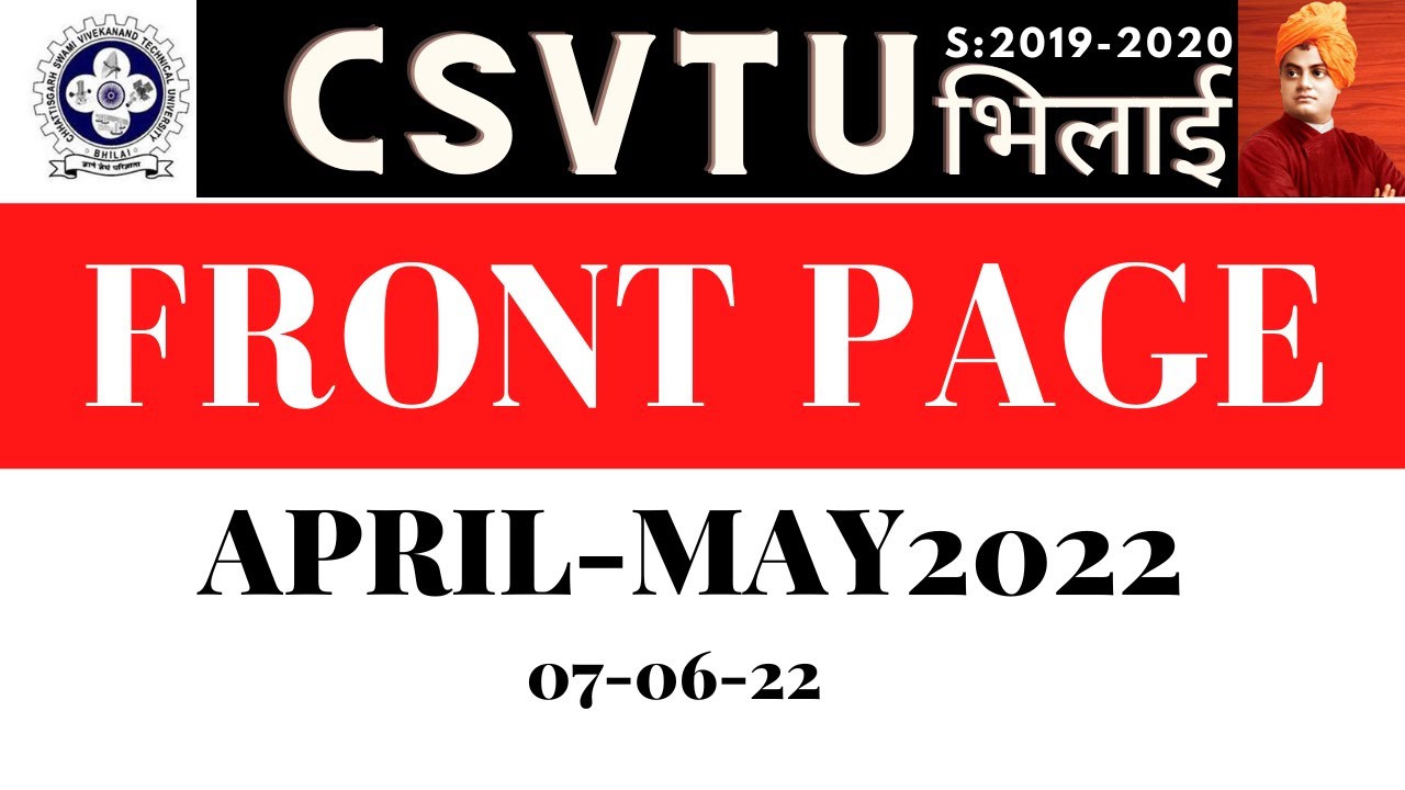 FRONT PAGE-APRIL-MAY2022 | CSVTU