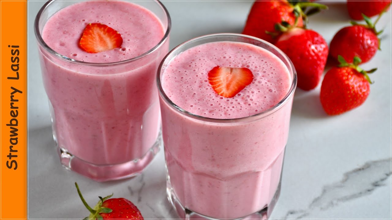 Strawberry Lassi | How to make Strawberry Lassi