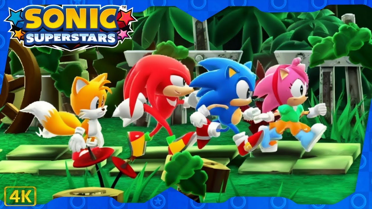 Sonic Superstars ⁴ᴷ Speed Jungle Zone (Story Mode, All 7 Chaos Emeralds) 4-Players